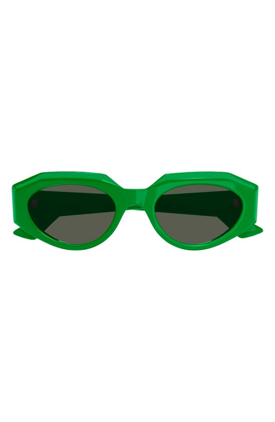 Bottega Veneta Women's Classic 52mm Oval Sunglasses In Green