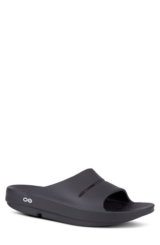 Shop Oofos Ooahh Slide Sandal In Black