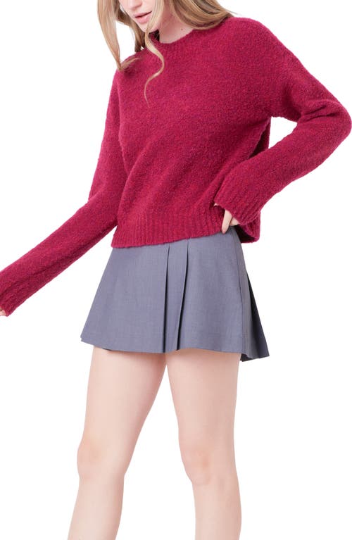 English Factory Cozy Crewneck Sweater In Bordeaux