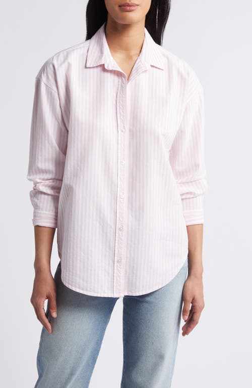 Shop Beachlunchlounge Stripe Oversize Shirt In Rose Shadow