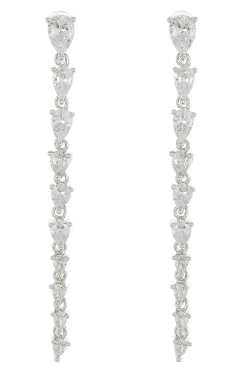 Kristi CZ Linear Drop Earrings