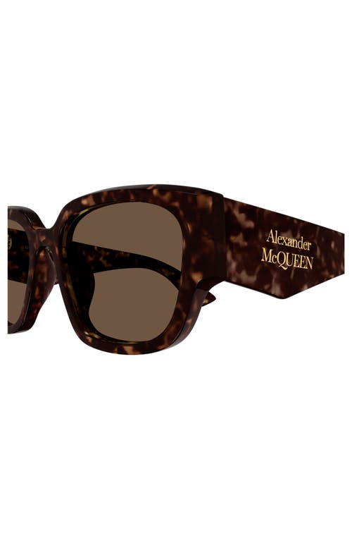 Shop Alexander Mcqueen 55mm Square Sunglasses In Havana