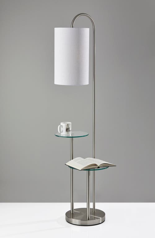 Adesso Lighting Leonard Shelf Floor Lamp In Brushed Steel