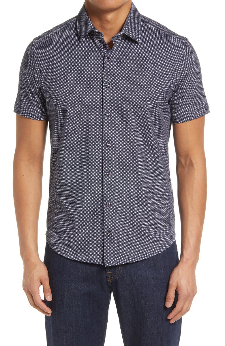 Stone Rose Slim Fit Short Sleeve Button-Up Performance Shirt | Nordstrom