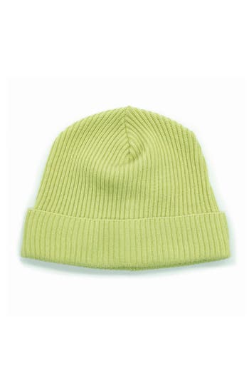 Portolano Merino Wool Rib Cuff Beanie In Citrine