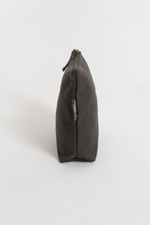 Terra Thread Organic Cotton Makeup Bag In Charcoal Grey