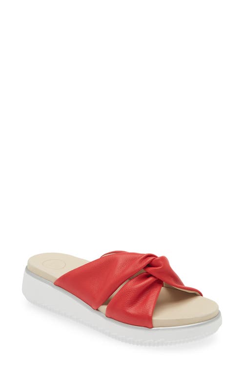 Tiki Platform Slide Sandal in Red Leather
