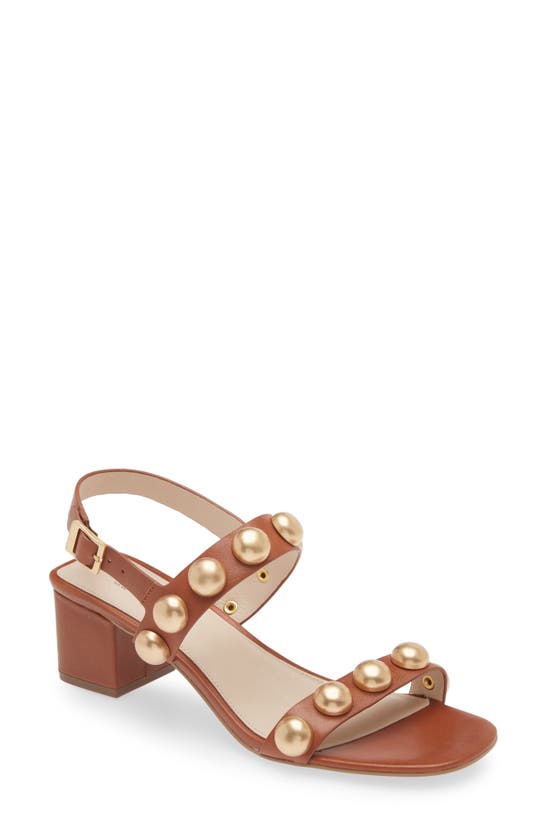 Shop Cecelia New York Rally Slingback Sandal In Cognac Oilded Leather