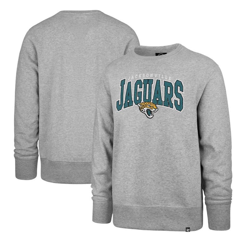 Shop 47 ' Gray Jacksonville Jaguars Varsity Block Headline Pullover Sweatshirt