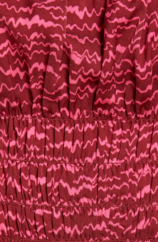 Melrose And Market Smocked Cropped Camisole In Red- Pink Zaggeo