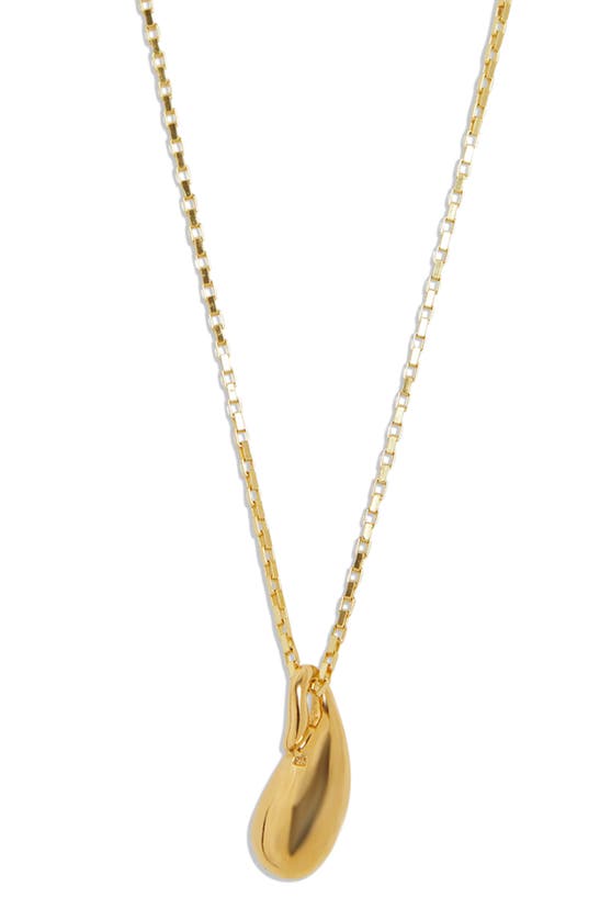 Shop Argento Vivo Sterling Silver Bean Pendant Paper Clip Chain Necklace In Gold