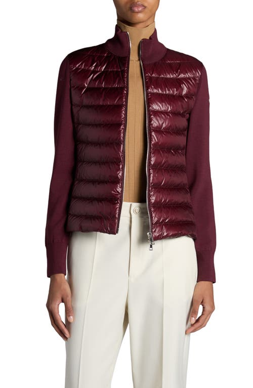 Moncler Quilted Down & Wool Knit Cardigan at Nordstrom,