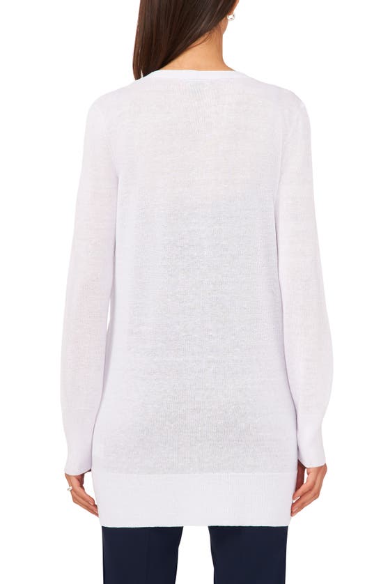 Halogen Side Slit Cardigan In Bright White