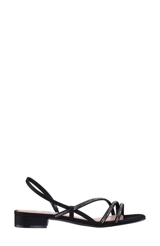 Nina Womens Block Heel Man Made Ankle Strap In Black