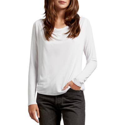 Michael Stars Ellen Luxe Jersey Drape Tee, White