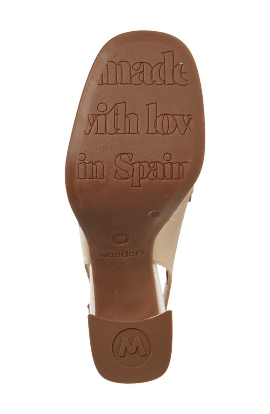 Wonders Amelia Block Heel Leather Pump In Lack Natural Off