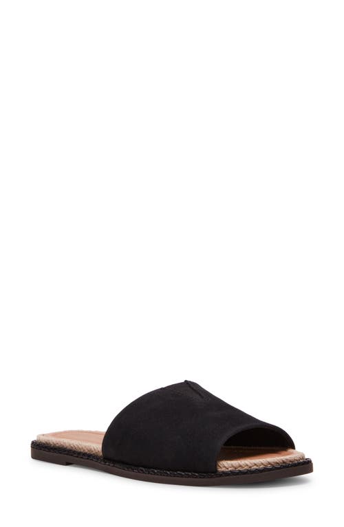 Emilia Slide Sandal in Black Nubuck