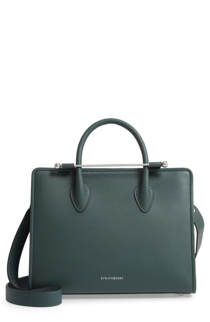 STRATHBERRY MIDI CALFSKIN LEATHER CONVERTIBLE TOTE,20201-099-125-900-W