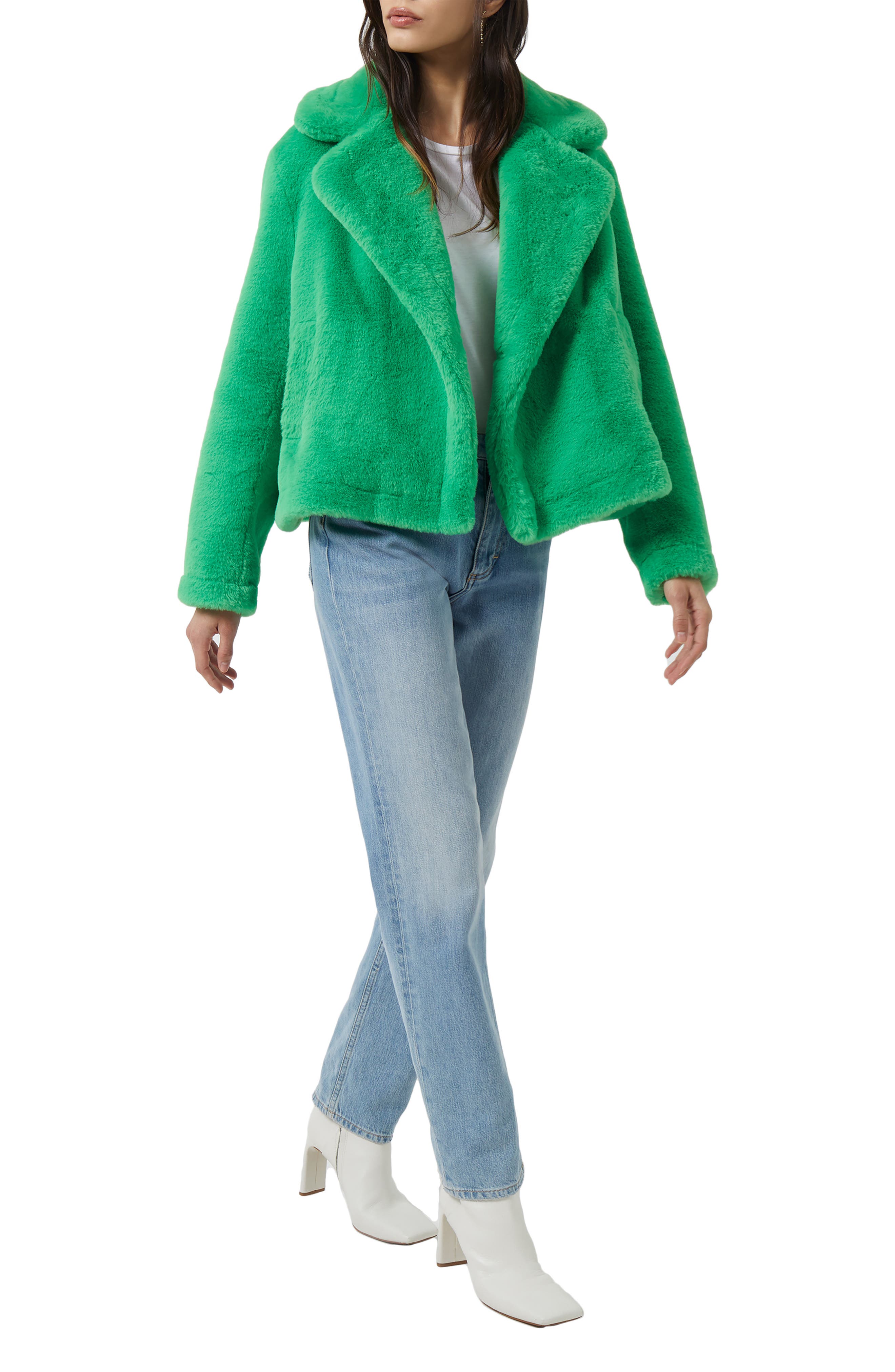 french connection buona faux fur jacket