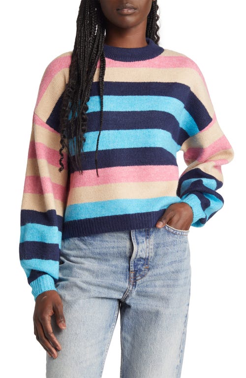 Topshop Women's Stripe Sweater in Pink at Nordstrom, Size Small | Nordstrom