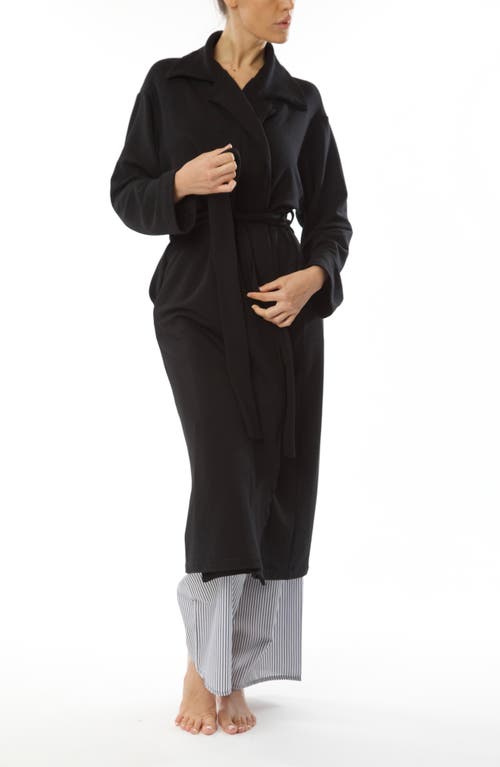 Andine Brigitte Bologna Lace Trim Robe In Black