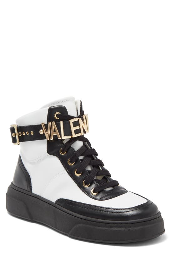 Valentino By Mario Valentino Alessia High-top Sneaker In White Black