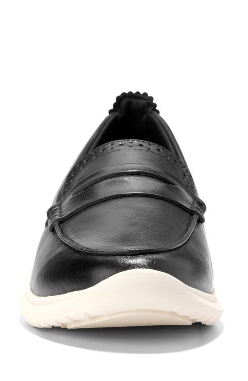 Cole Haan Zerogrand Meritt Leather Loafers In Black/ivory