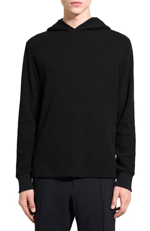 Theory Mattis Waffle Knit Organic Cotton Blend Hoodie at Nordstrom,