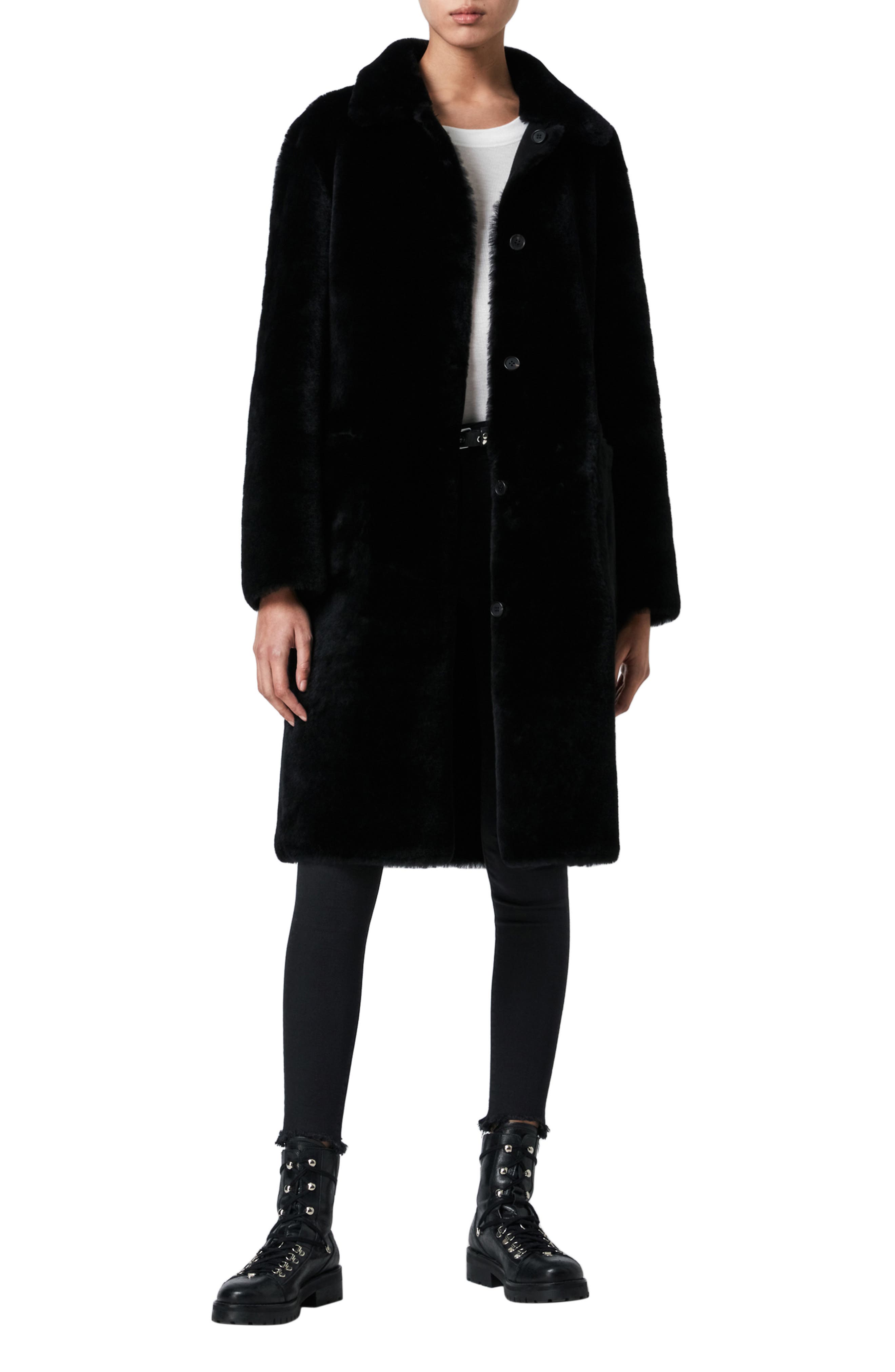theory men's shearling coats & jackets