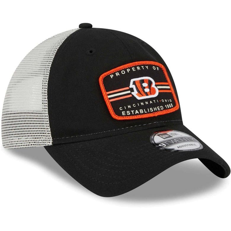 Men's Cincinnati Bengals New Era Black/White Flag 9TWENTY Trucker Snapback  Hat