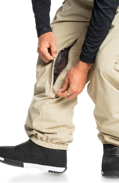 Shop Quiksilver Snow Down Waterproof Cargo Snowboard Pants In Twill