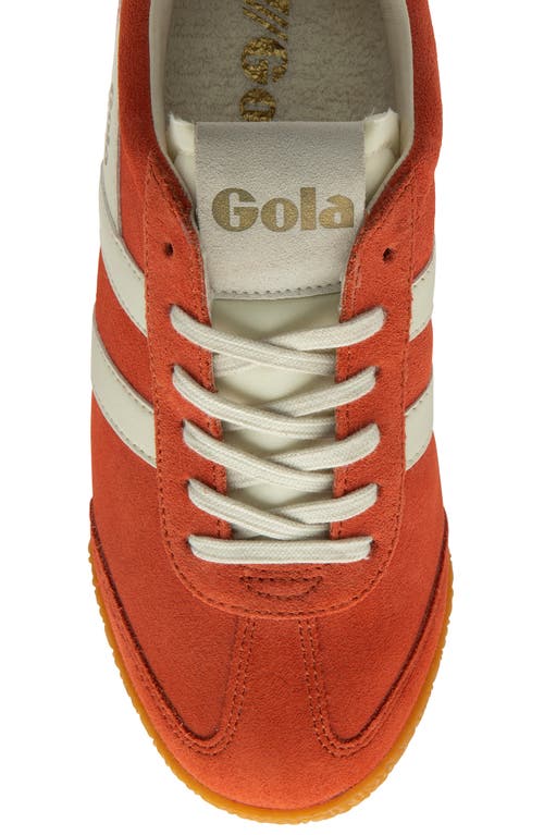 Gola Woman Sneakers Coral Size 7 Leather In Hot Coral/off White/fuchsia