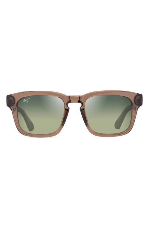 Maluhia 52mm Gradient PolarizedPlus2 Square Sunglasses in Shiny Trans Light Brown