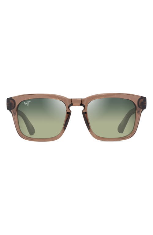 Maui Jim Maluhia 52mm Gradient Polarizedplus2® Square Sunglasses In Shiny Trans Light Brown