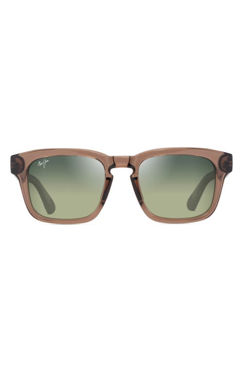 Shop Maui Jim Maluhia 52mm Gradient Polarizedplus2® Square Sunglasses In Shiny Trans Light Brown