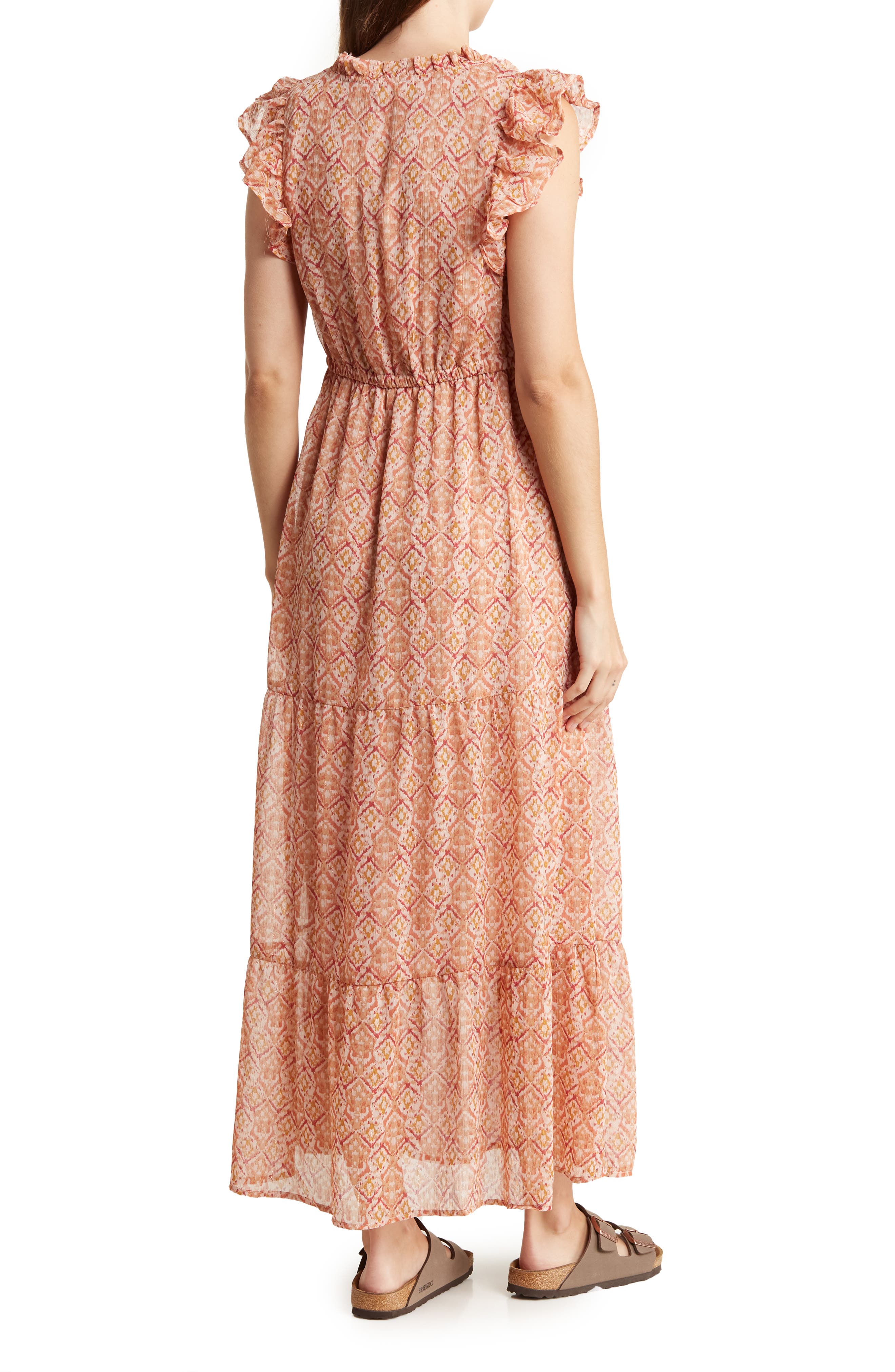 Culture Code Ruffle Cap Sleeve Tiered Dress main image 0