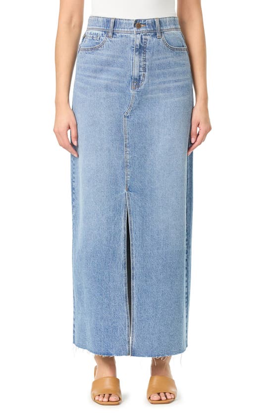 Curve Appeal Premium Denim Maxi Skirt In Capri