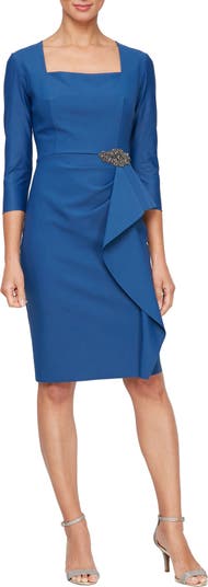 Alex Evenings Bead Detail Cascade Ruffle Sheath Dress | Nordstrom