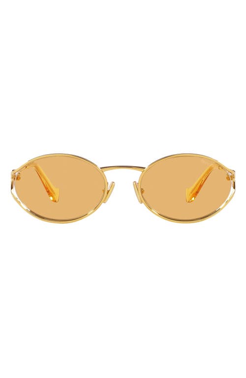 54mm Oval Sunglasses in Gold