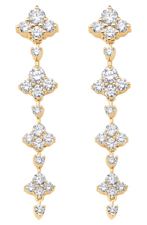 Dujour Diamond Linear Drop Earrings in Yellow Gold