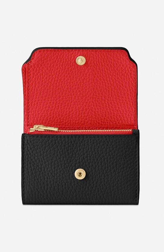 Shop Maison De Sabre Leather Trifold Wallet In Rouge Noir