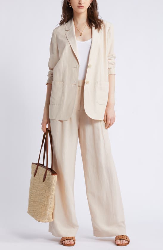 Shop Nordstrom Relaxed Single Breasted Blazer In Beige Beach