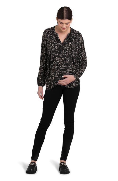 Shop Ripe Maternity Trixie Floral Nursing Top In Black/natural