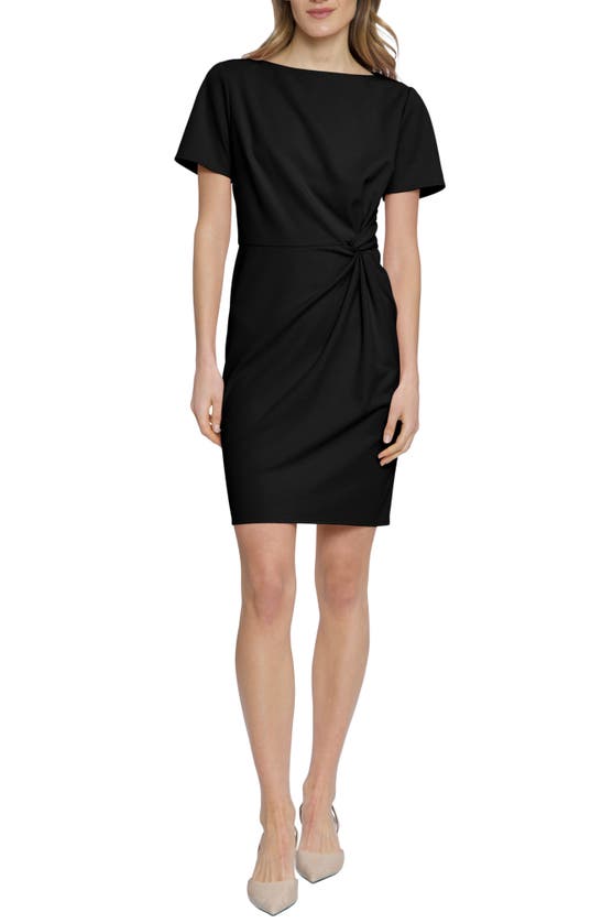 Shop Donna Morgan For Maggy Side Twist Sheath Dress In Black
