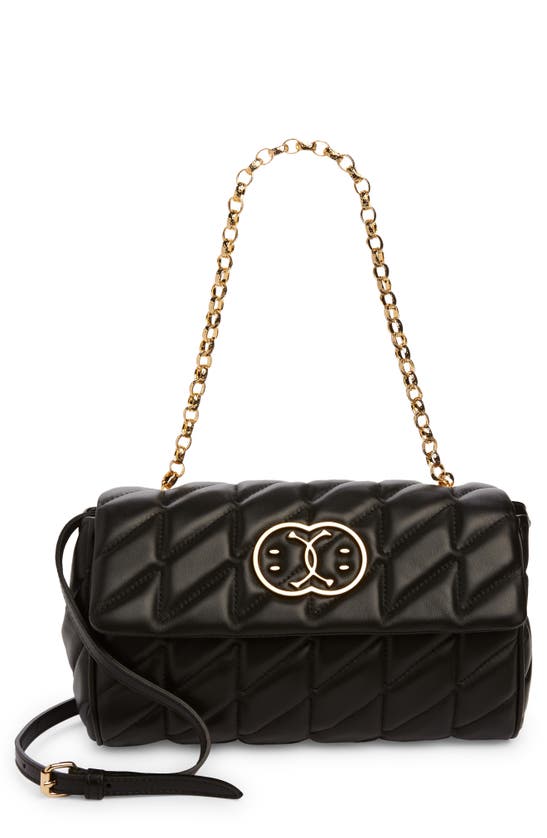 Moschino Leather Shoulder Bag In Fantasy Print Black At Nordstrom