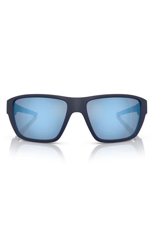 Scuderia Ferrari 61mm Rectangular Sunglasses In Matte Blue