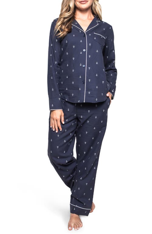 Petite Plume Portsmouth Anchors Pajamas Navy at Nordstrom,