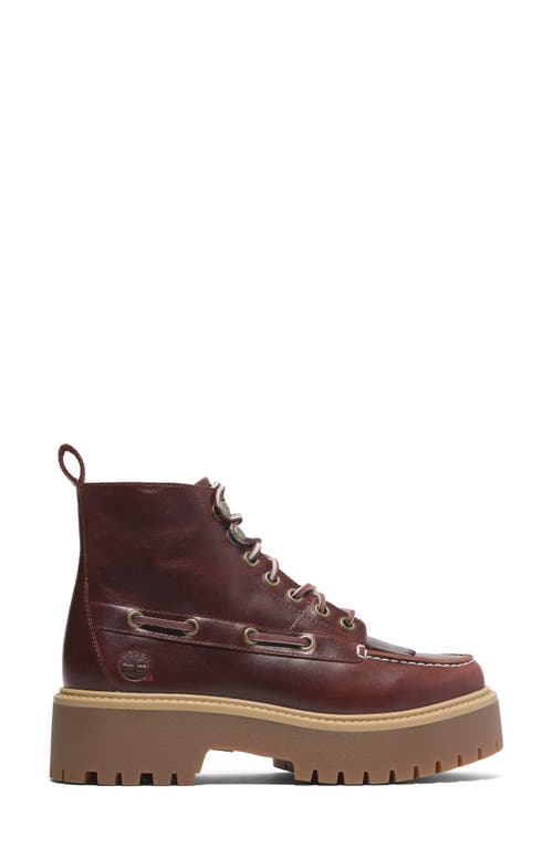 Shop Timberland Stone Street Platform Hiking Boot In Burgundy Full Grain