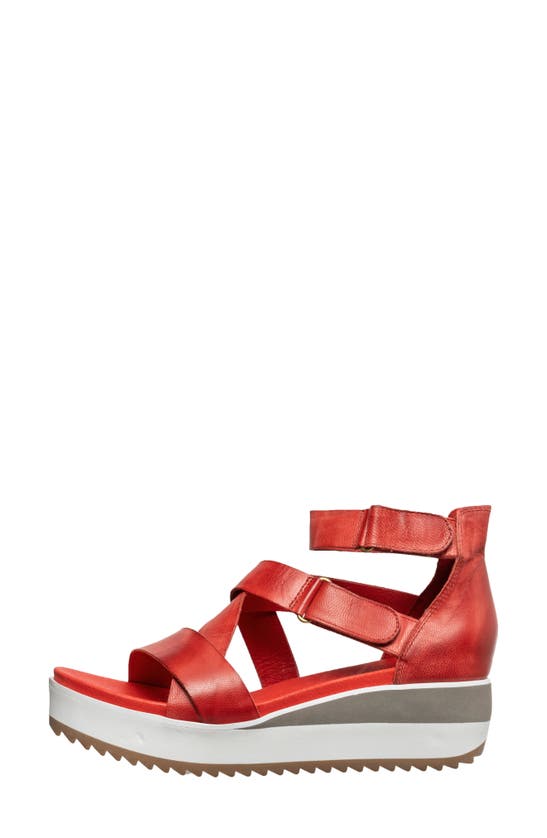 Shop Antelope Calissa Platform Wedge Sandal In Red Leather