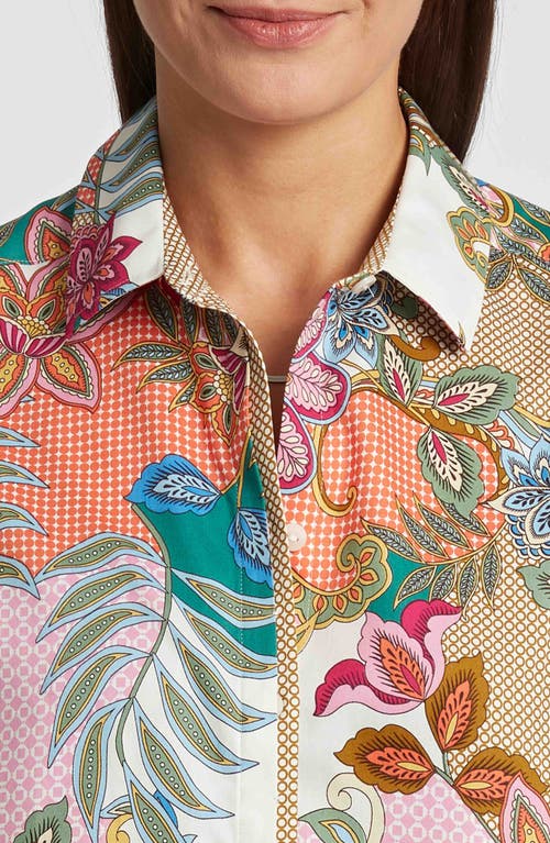 Foxcroft Charlie Floral Paisley Cotton Button-up Shirt In Multi Paisley